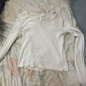 Belle Du Jour Cream Textured Knit Top